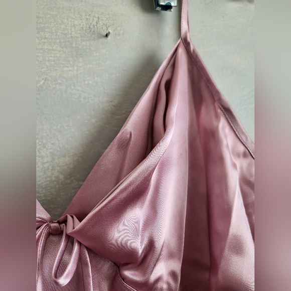 Purple Sateen Chemise Nightgown Mini Mudi Size M - Picture 4 of 12